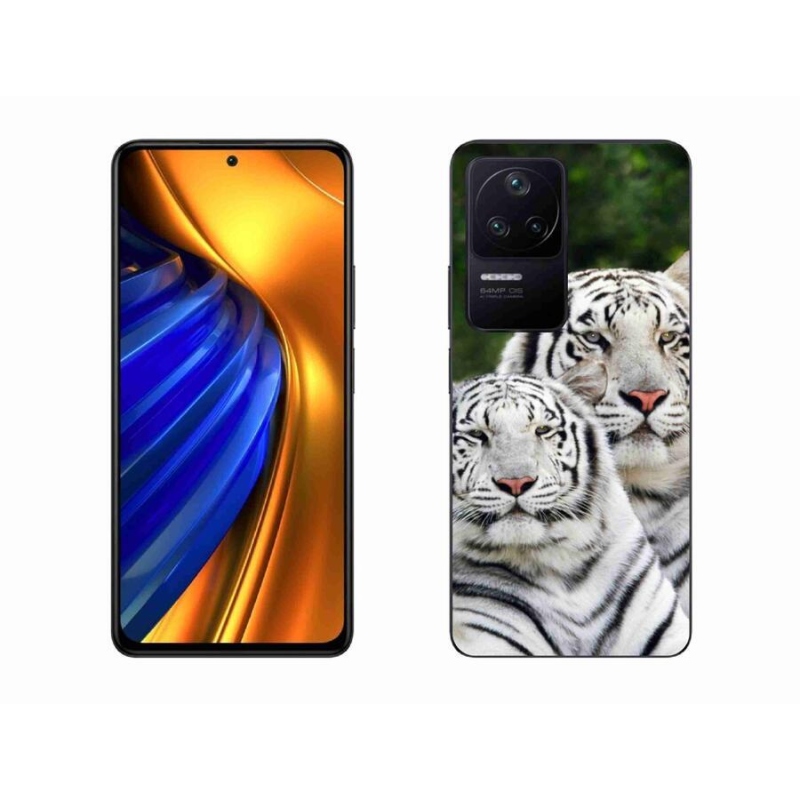 Gélový obal mmCase na mobil Xiaomi Poco F4 - bieli tigre