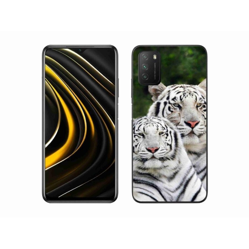 Gélový obal mmCase na mobil Xiaomi Poco M3 - bieli tigre