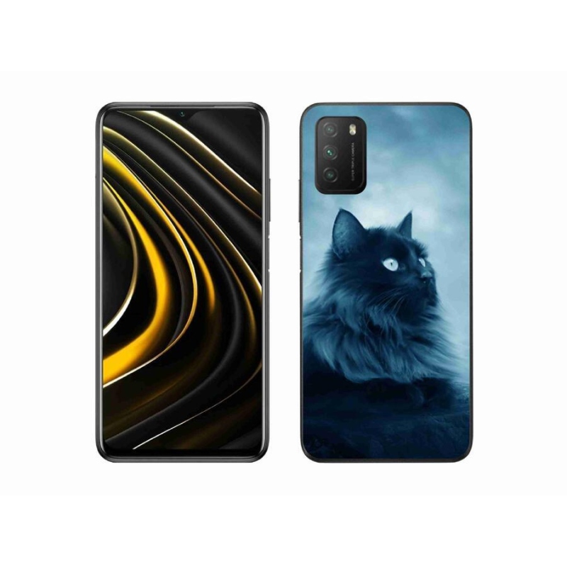 Gélový obal mmCase na mobil Xiaomi Poco M3 - čierna mačka 1