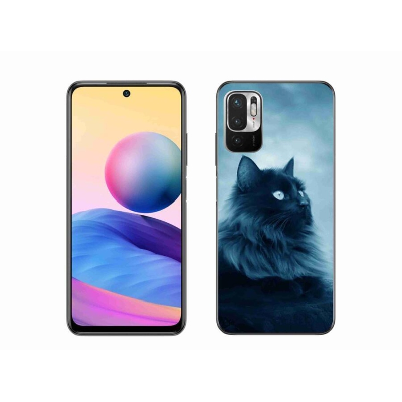 Gélový obal mmCase na mobil Xiaomi Poco M3 Pro / 5G - čierna mačka 1