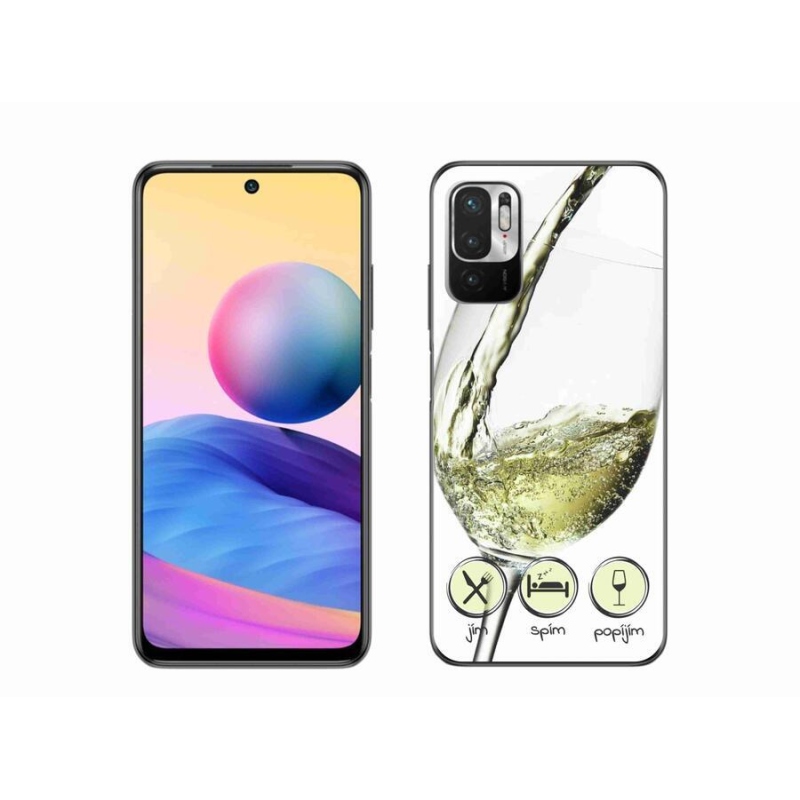 Gélový obal mmCase na mobil Xiaomi Poco M3 Pro / 5G - pohárik vína biele