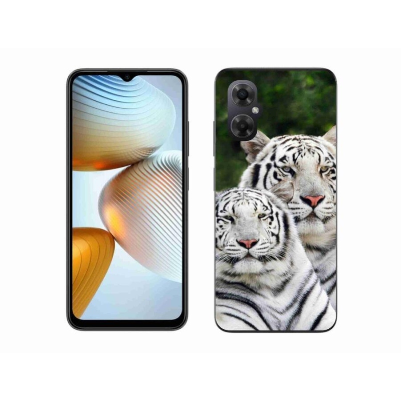 Gélový obal mmCase na mobil Xiaomi Poco M4 5G - bieli tigre