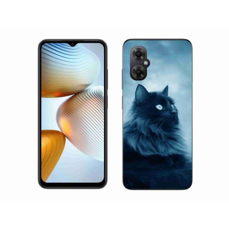 Gélový obal mmCase na mobil Xiaomi Poco M4 5G - čierna mačka 1