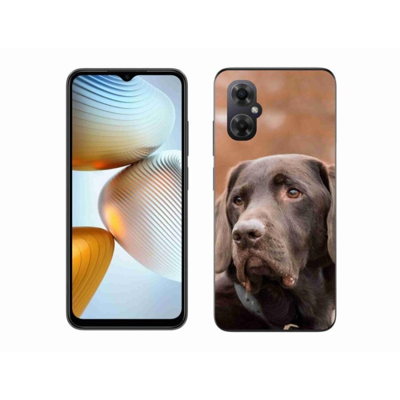 Gélový obal mmCase na mobil Xiaomi Poco M4 5G - hnedý labrador