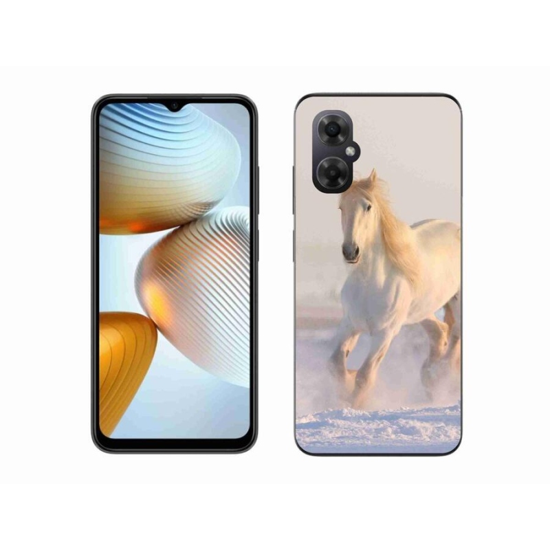Gélový obal mmCase na mobil Xiaomi Poco M4 5G - kôň v snehu