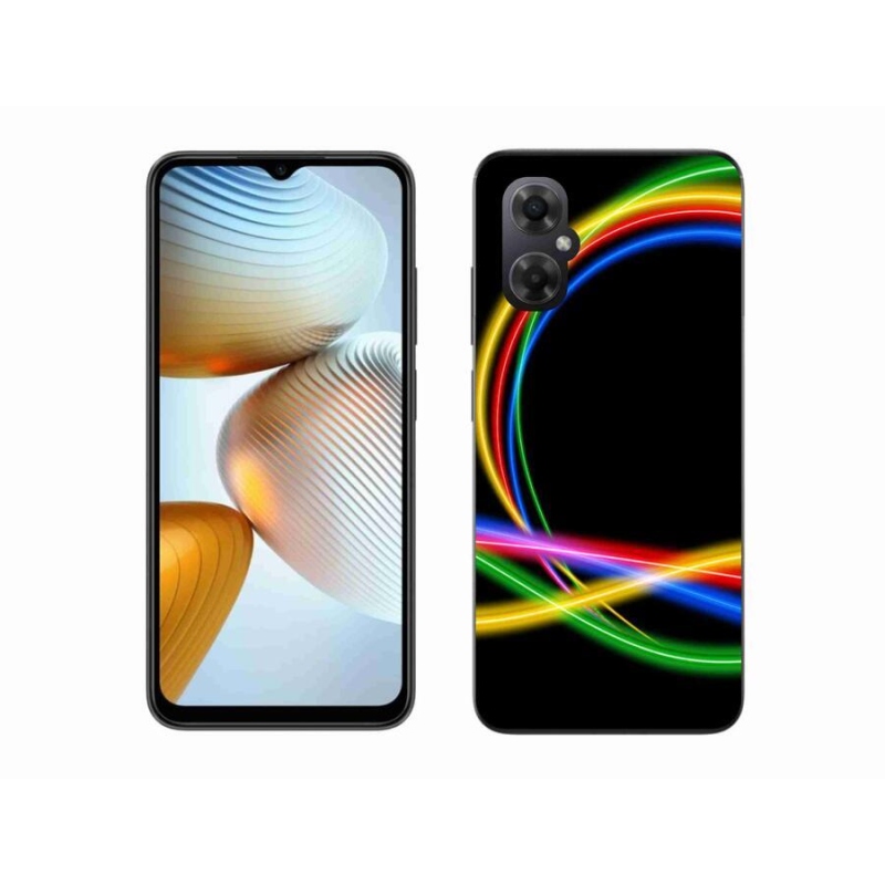 Gélový obal mmCase na mobil Xiaomi Poco M4 5G - neónové kruhy