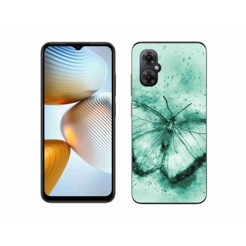 Gélový obal mmCase na mobil Xiaomi Poco M4 5G - zelený motýľ