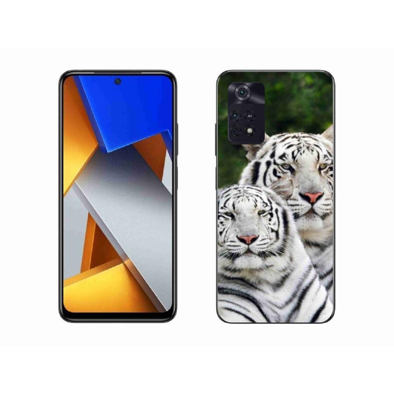 Gélový obal mmCase na mobil Xiaomi Poco M4 Pro 4G - bieli tigre