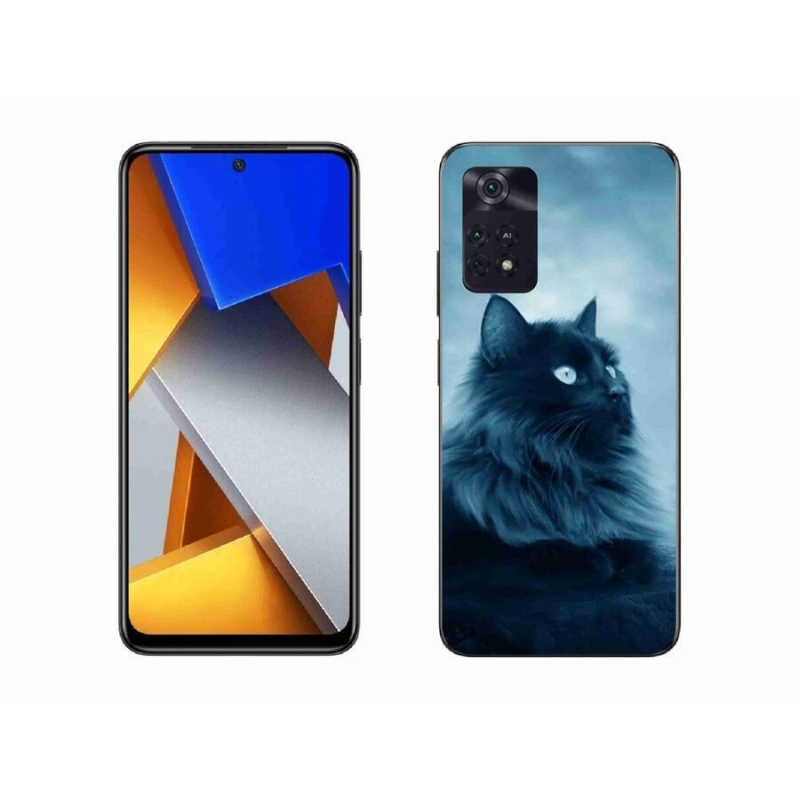 Gélový obal mmCase na mobil Xiaomi Poco M4 Pro 4G - čierna mačka 1