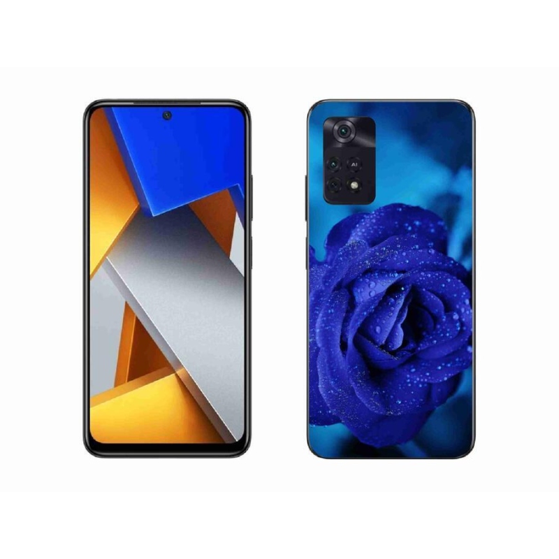 Gélový obal mmCase na mobil Xiaomi Poco M4 Pro 4G - modrá ruža