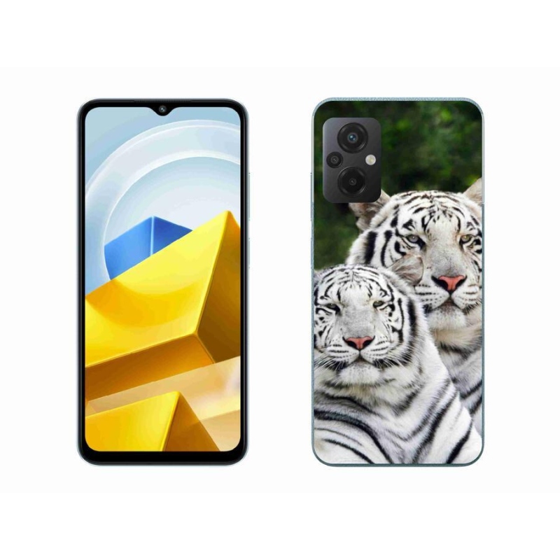 Gélový obal mmCase na mobil Xiaomi Poco M5 4G - bieli tigre