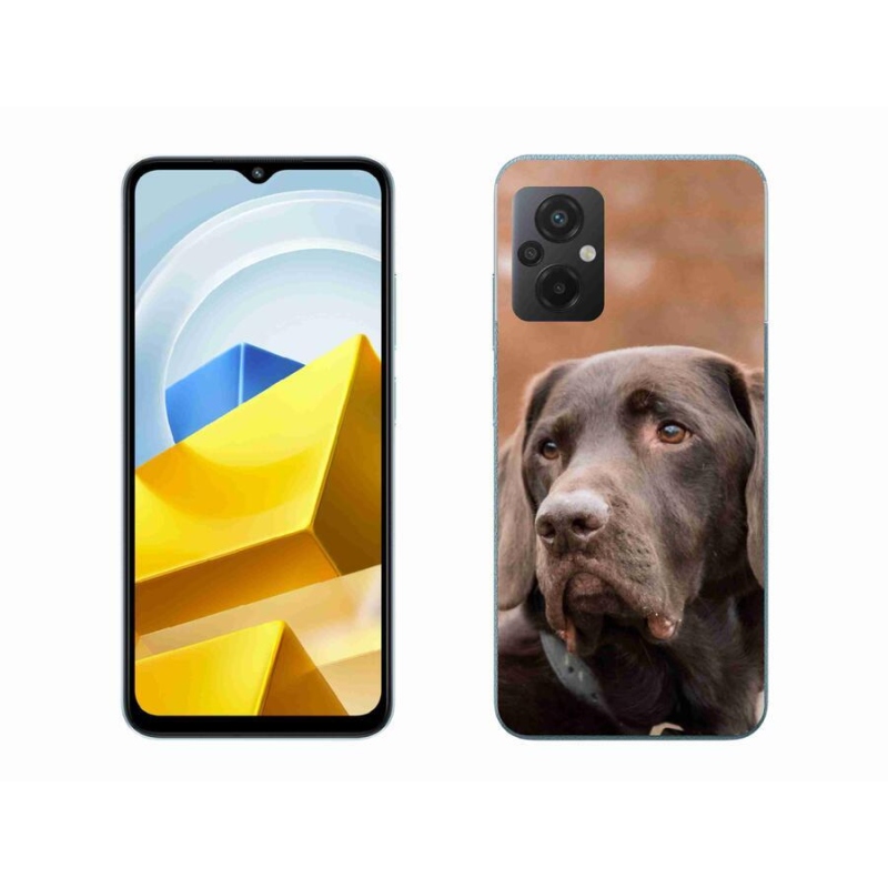 Gélový obal mmCase na mobil Xiaomi Poco M5 4G - hnedý labrador