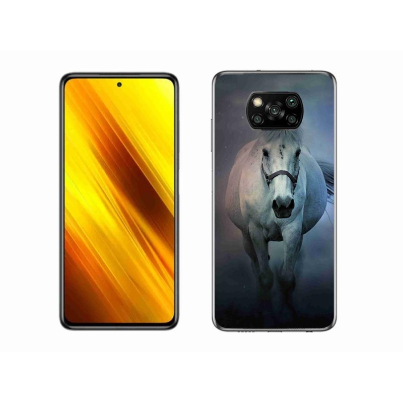 Gélový obal mmCase na mobil Xiaomi Poco X3 - bežiaci biely kôň