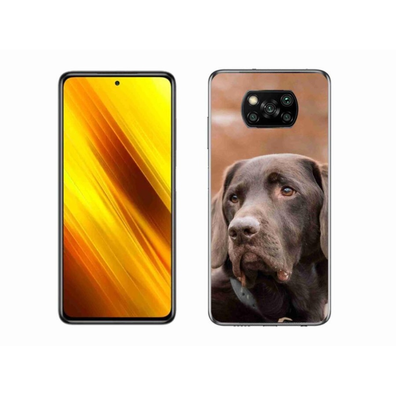 Gélový obal mmCase na mobil Xiaomi Poco X3 - hnedý labrador