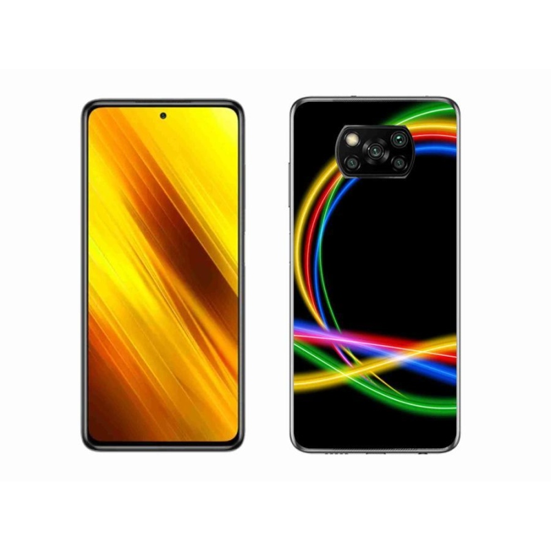 Gélový obal mmCase na mobil Xiaomi Poco X3 - neónové kruhy