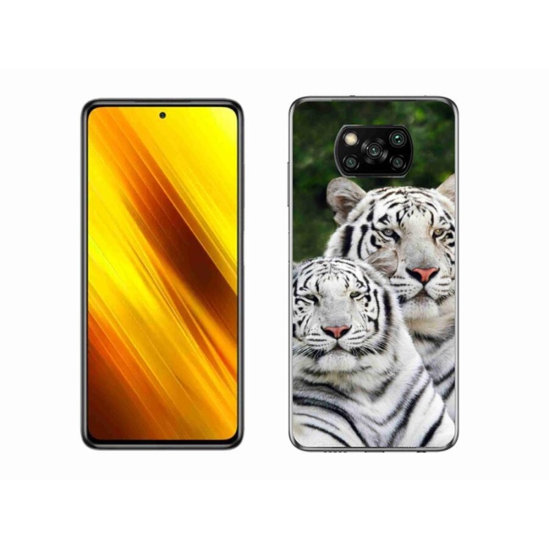 Gélový obal mmCase na mobil Xiaomi Poco X3 Pro - bieli tigre
