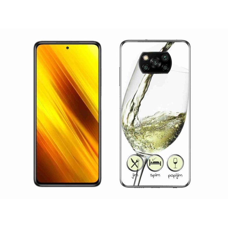 Gélový obal mmCase na mobil Xiaomi Poco X3 Pro - pohárik vína biele