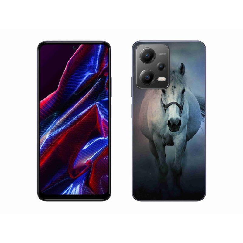 Gélový obal mmCase na mobil Xiaomi Poco X5 5G - bežiaci biely kôň