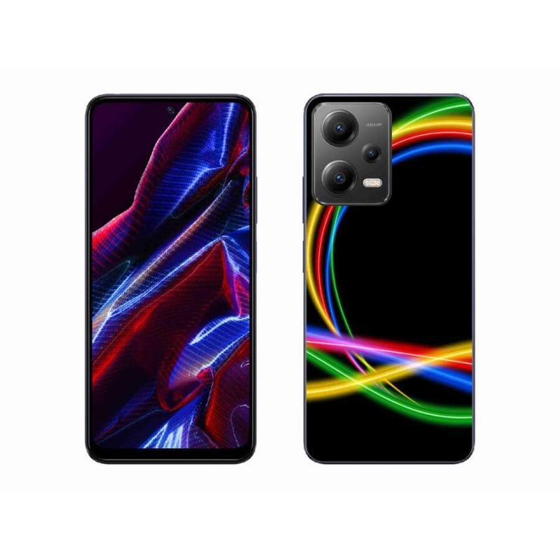 Gélový obal mmCase na mobil Xiaomi Poco X5 5G - neónové kruhy