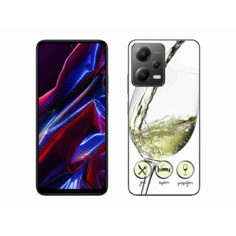 Gélový obal mmCase na mobil Xiaomi Poco X5 5G - pohár vína bielej