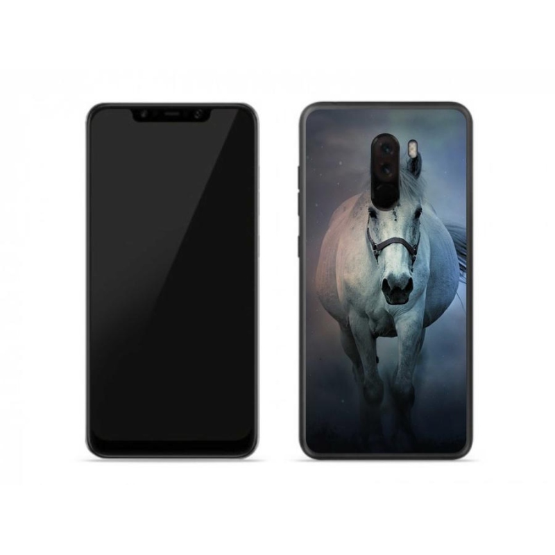 Gélový obal mmCase na mobil Xiaomi Pocophone F1 - bežiaci biely kôň