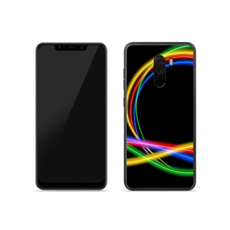 Gélový obal mmCase na mobil Xiaomi Pocophone F1 - neónové kruhy