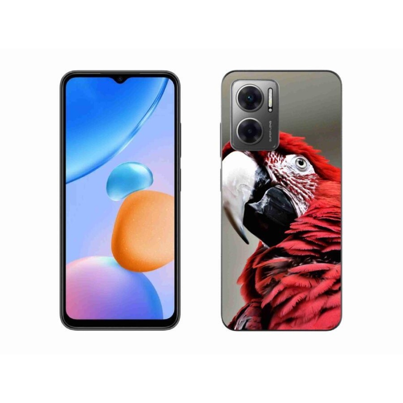 Gélový obal mmCase na mobil Xiaomi Redmi 10 5G - papagáj ara červený