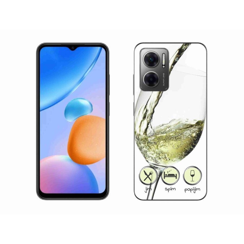 Gélový obal mmCase na mobil Xiaomi Redmi 10 5G - pohár vína bielej
