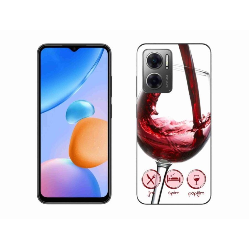 Gélový obal mmCase na mobil Xiaomi Redmi 10 5G - pohár vína červené