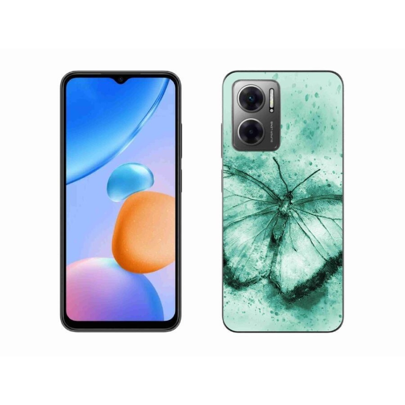 Gélový obal mmCase na mobil Xiaomi Redmi 10 5G - zelený motýľ