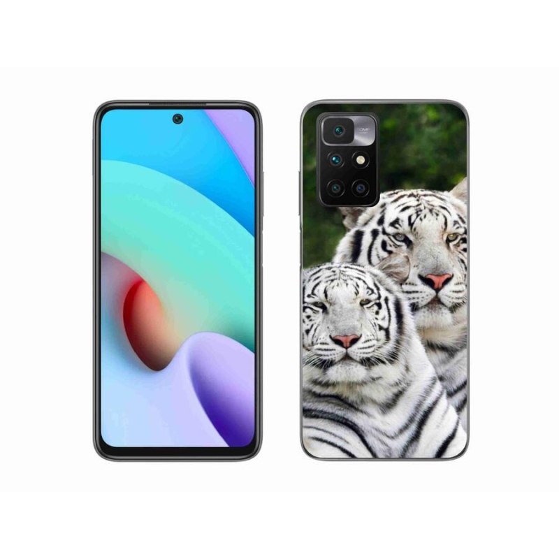 Gélový obal mmCase na mobil Xiaomi Redmi 10/Redmi 10 (2022) - bieli tigre