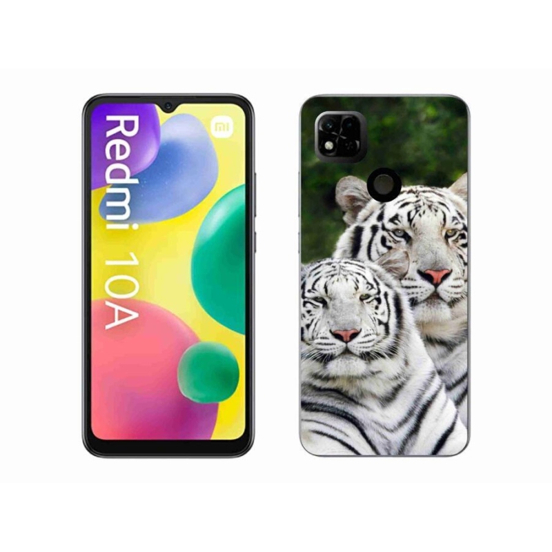 Gélový obal mmCase na mobil Xiaomi Redmi 10A - bieli tigre