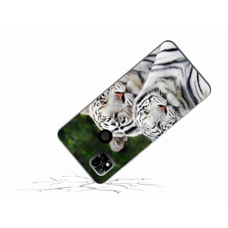 Gélový obal mmCase na mobil Xiaomi Redmi 10A - bieli tigre