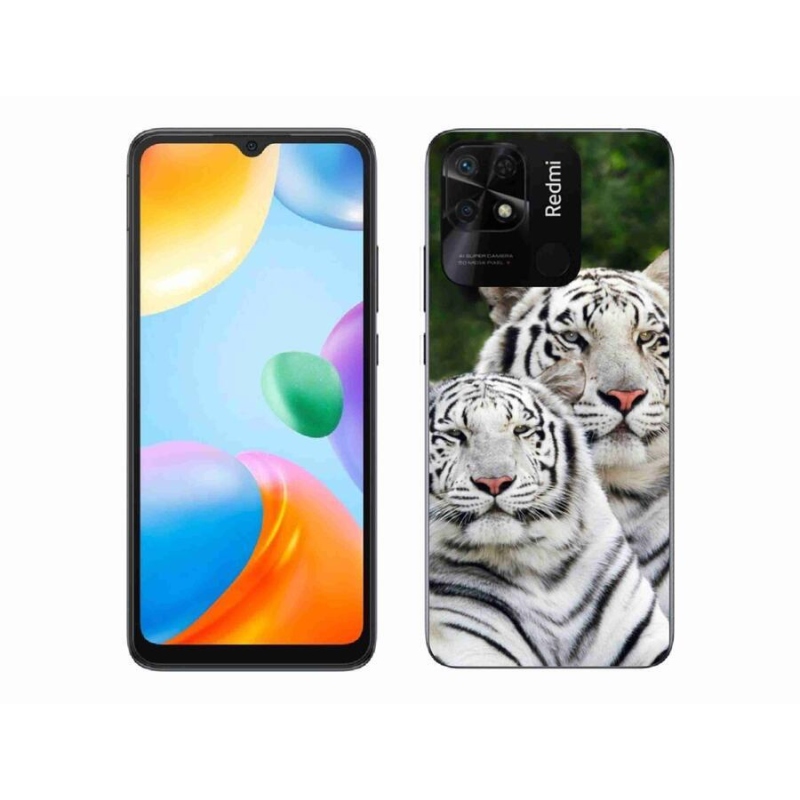 Gélový obal mmCase na mobil Xiaomi Redmi 10C - bieli tigre