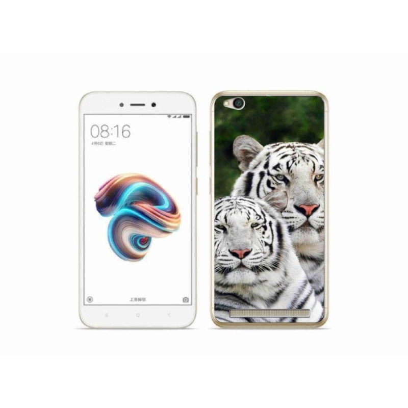 Gélový obal mmCase na mobil Xiaomi Redmi 5A - bieli tigre