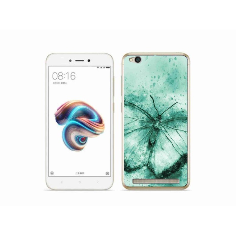 Gélový obal mmCase na mobil Xiaomi Redmi 5A - zelený motýľ