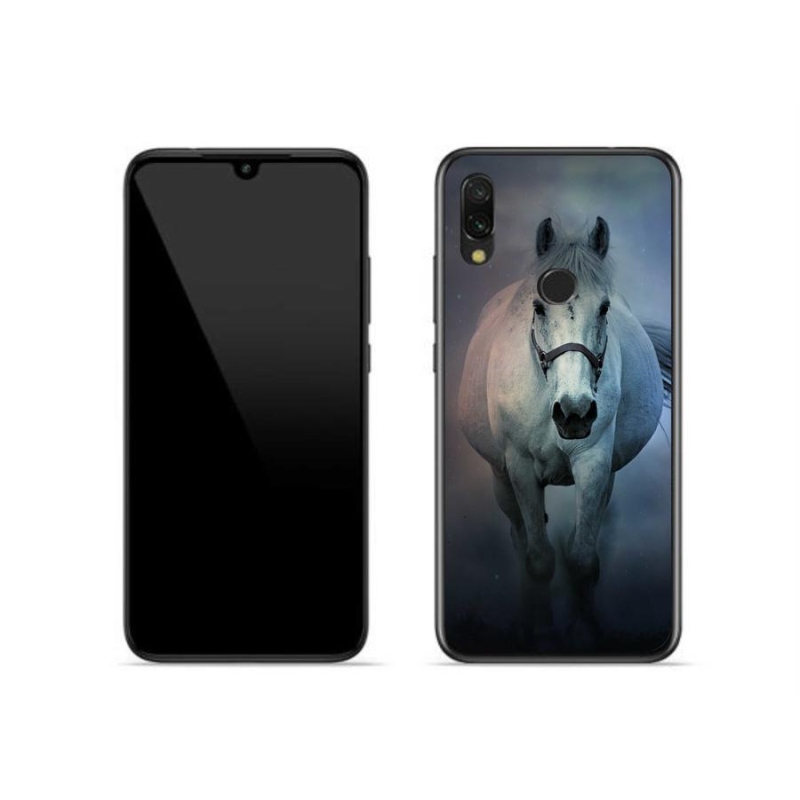 Gélový obal mmCase na mobil Xiaomi Redmi 7 - bežiaci biely kôň