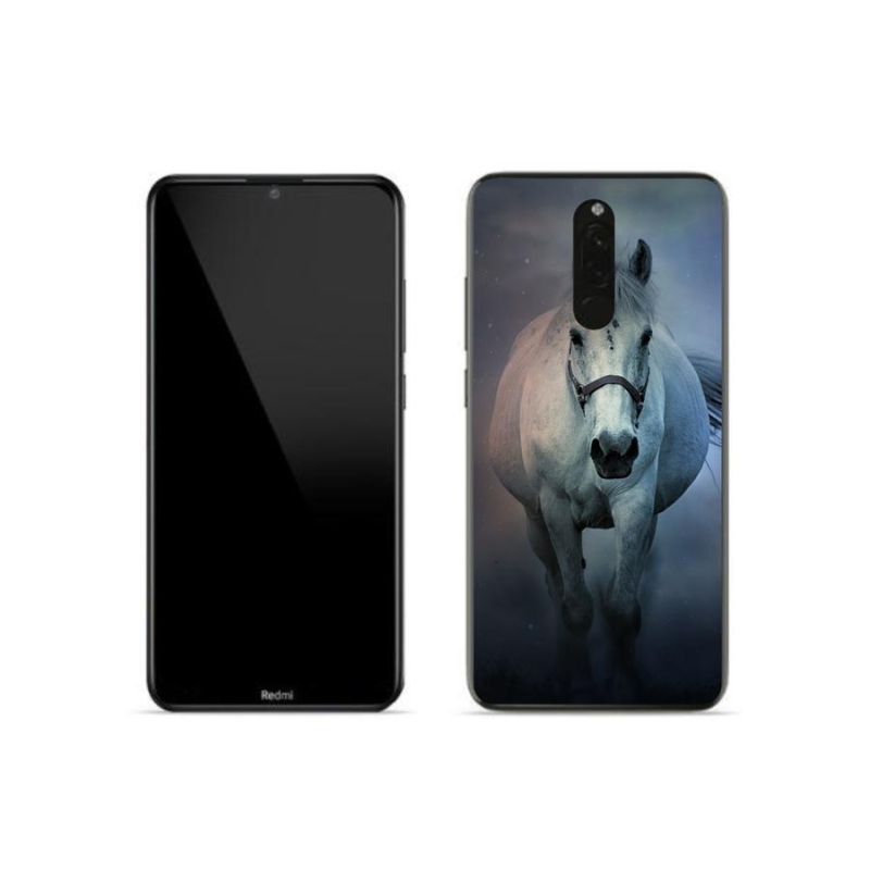 Gélový obal mmCase na mobil Xiaomi Redmi 8 - bežiaci biely kôň