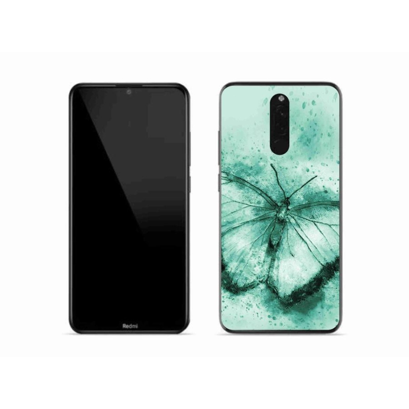 Gélový obal mmCase na mobil Xiaomi Redmi 8 - zelený motýľ