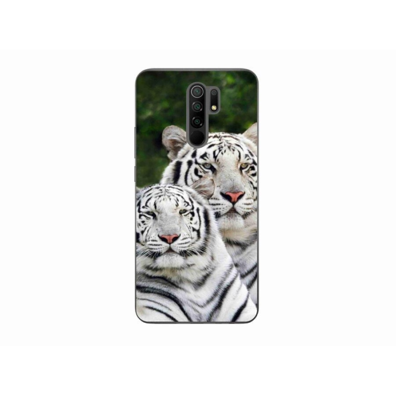 Gélový obal mmCase na mobil Xiaomi Redmi 9 - bieli tigre