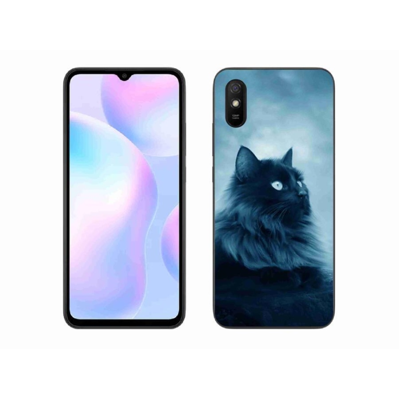 Gélový obal mmCase na mobil Xiaomi Redmi 9A - čierna mačka 1