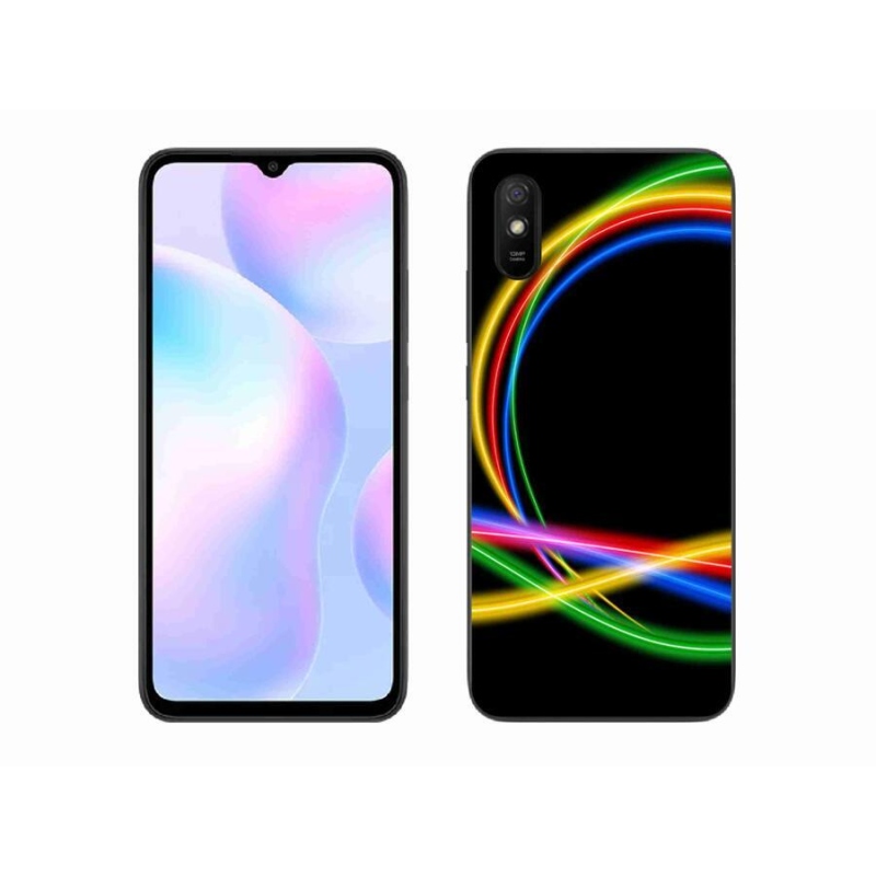 Gélový obal mmCase na mobil Xiaomi Redmi 9A - neónové kruhy