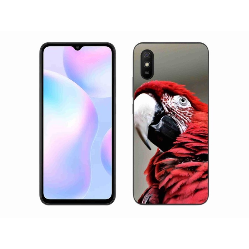 Gélový obal mmCase na mobil Xiaomi Redmi 9A - papagáj ara červený