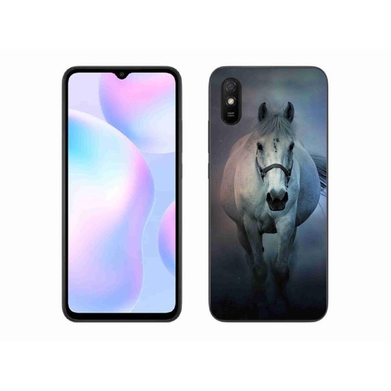 Gélový obal mmCase na mobil Xiaomi Redmi 9AT - bežiaci biely kôň