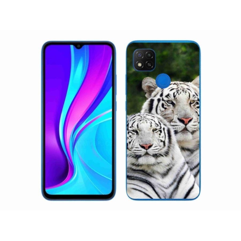 Gélový obal mmCase na mobil Xiaomi Redmi 9C - bieli tigre