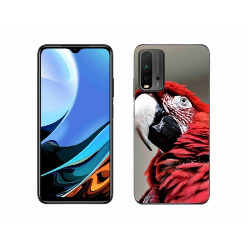 Gélový obal mmCase na mobil Xiaomi Redmi 9T - papagáj ara červený