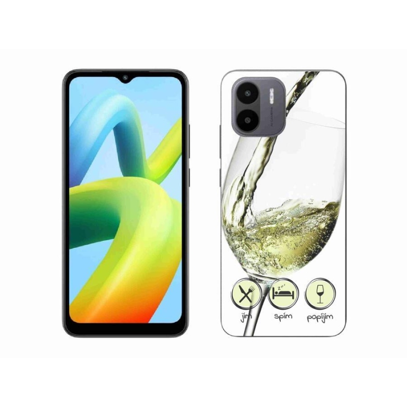 Gélový obal mmCase na mobil Xiaomi Redmi A1/Redmi A2 - pohár vína bielej