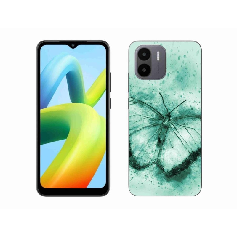 Gélový obal mmCase na mobil Xiaomi Redmi A1/Redmi A2 - zelený motýľ