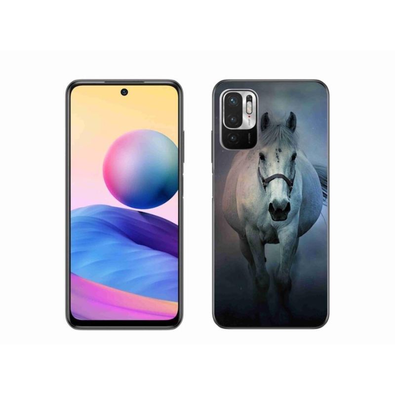 Gélový obal mmCase na mobil Xiaomi Redmi Note 10 5G - bežiaci biely kôň