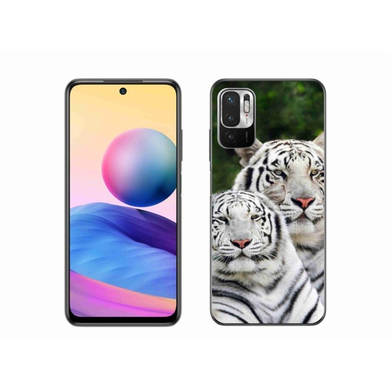 Gélový obal mmCase na mobil Xiaomi Redmi Note 10 5G - bieli tigre